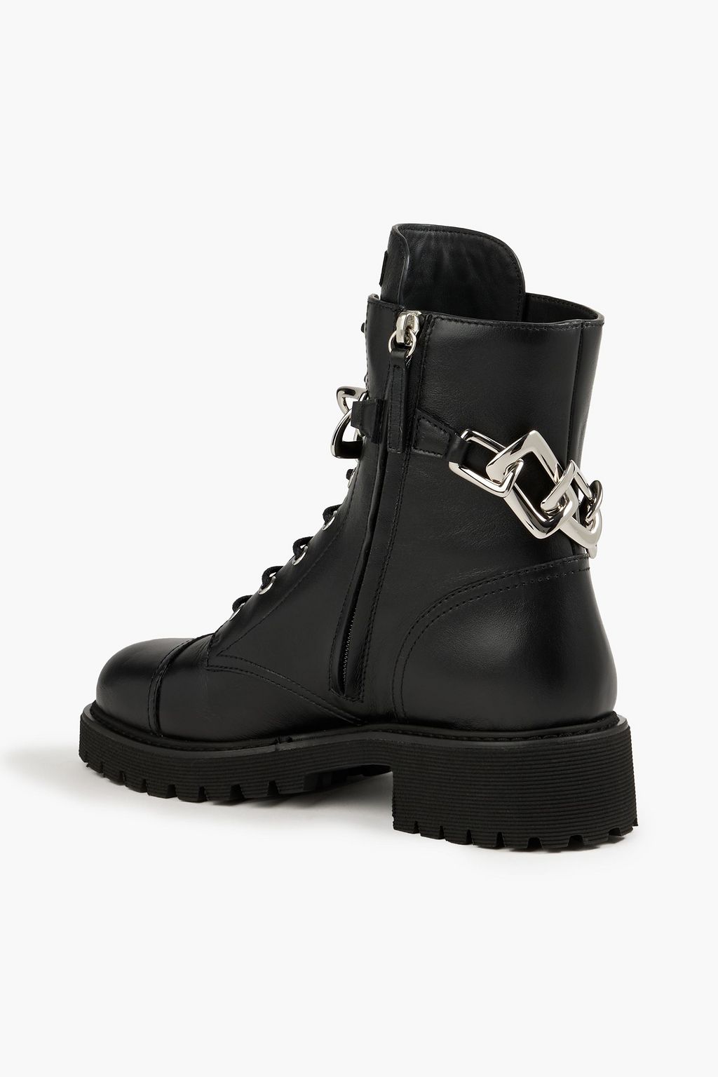 GIUSEPPE ZANOTTI Detroit chain-embellished leather combat boots
