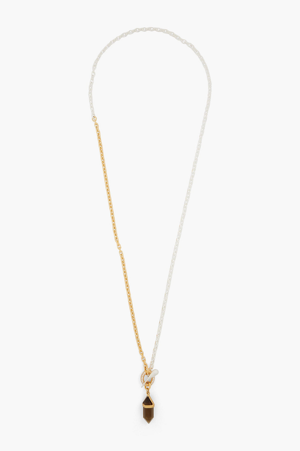 Cornelia Webb 24-karat gold and silver-plated, quartz and crystal necklace