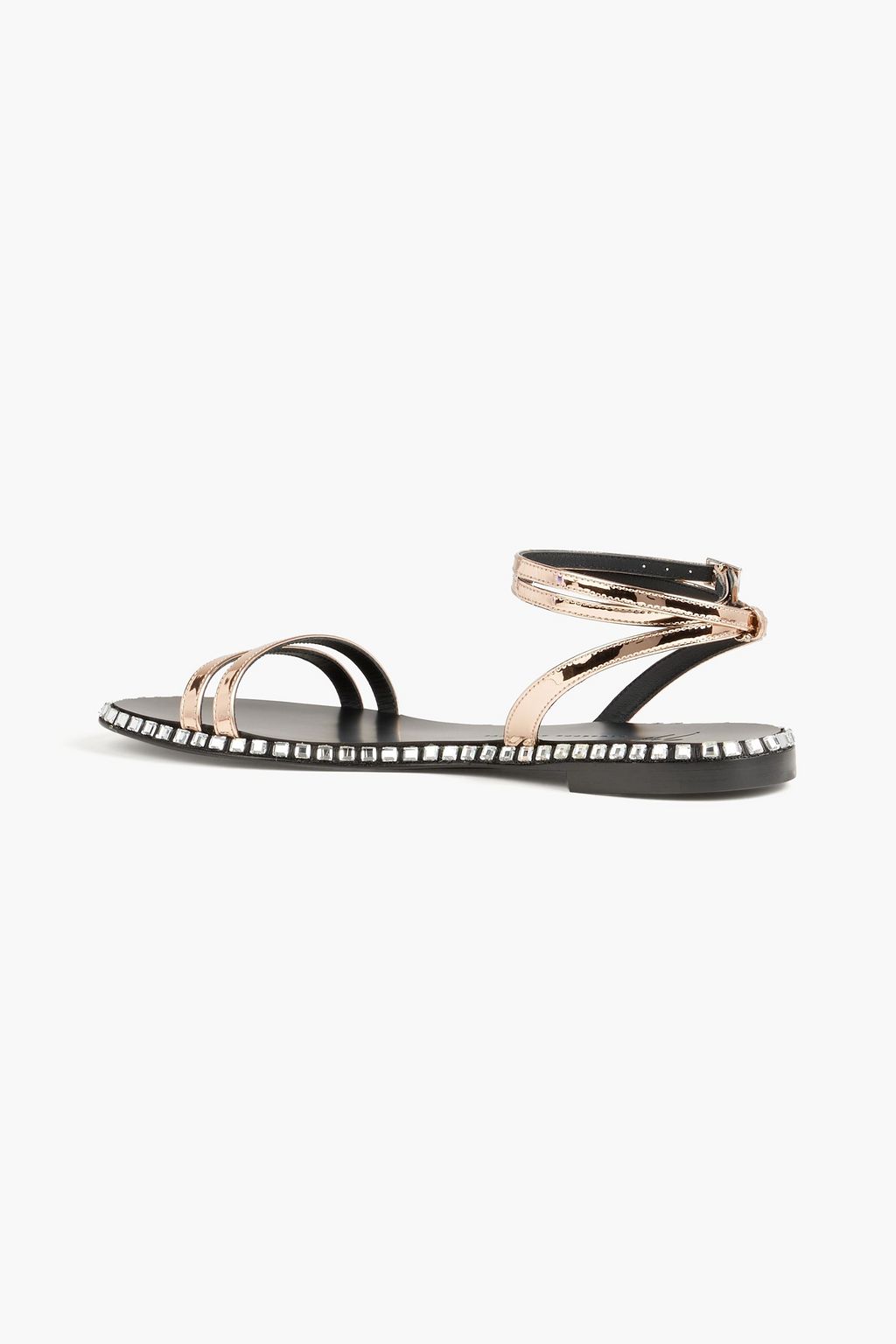 GIUSEPPE ZANOTTI Bellatriks crystal-embellished mirrored-leather sandals