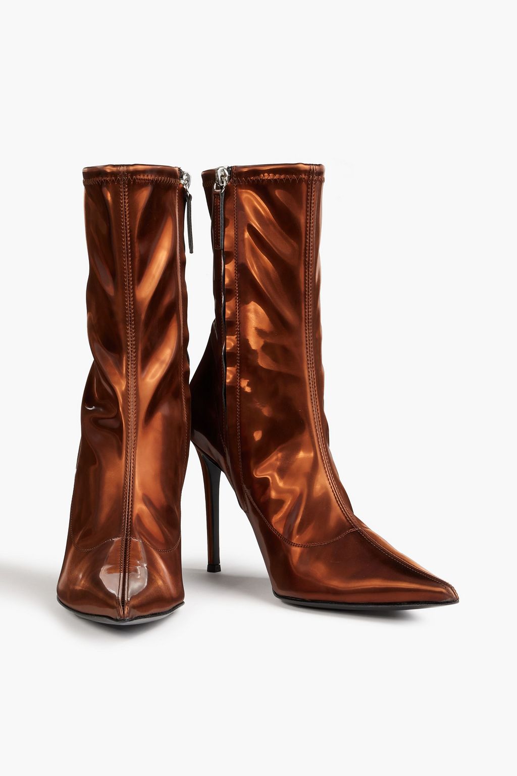 GIUSEPPE ZANOTTI Ametista metallic faux stretch-leather ankle boots