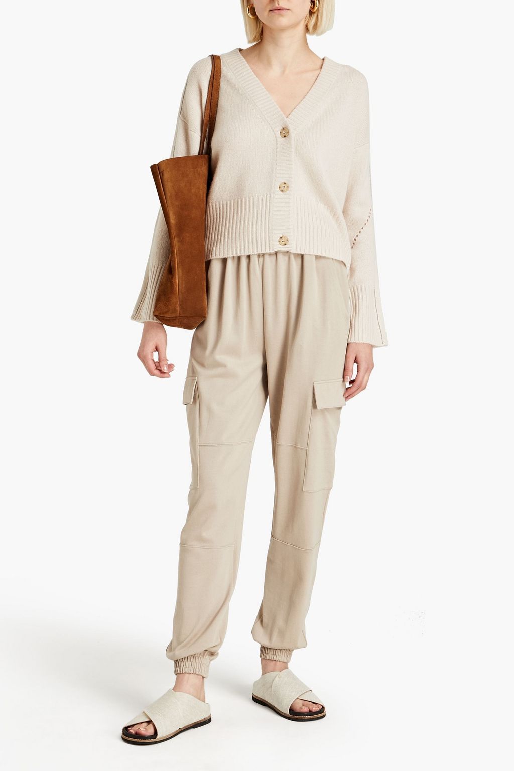 N.PEAL Bead-embellished cashmere cardigan