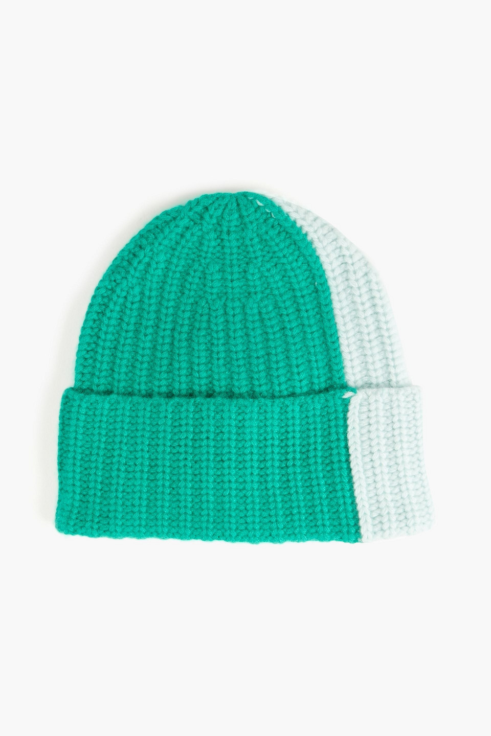 La Ligne Kinsale Two-tone Ribbed Cashmere Beanie In Mint