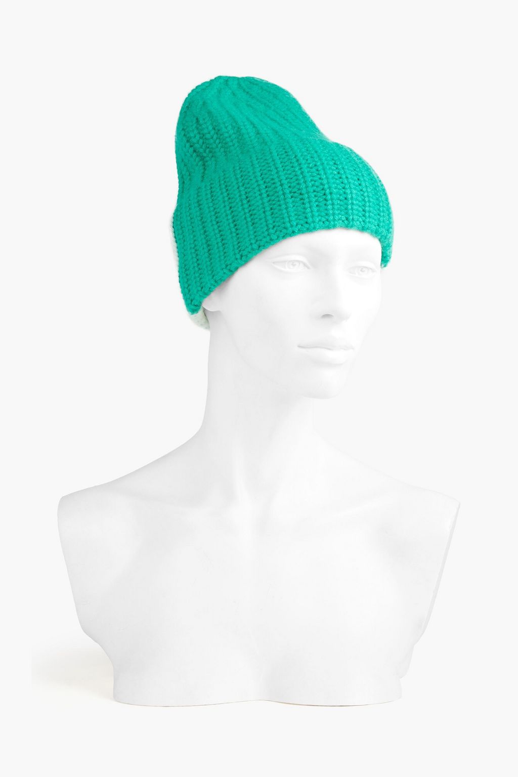LA LIGNE Kinsale two-tone ribbed cashmere beanie