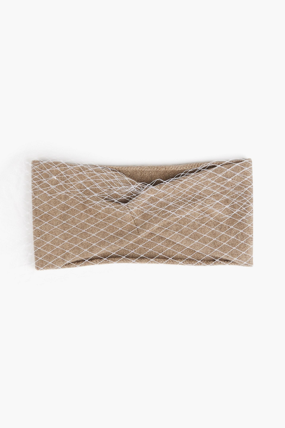 Eugenia Kim Lula mesh-trimmed wool and cashmere-blend headband