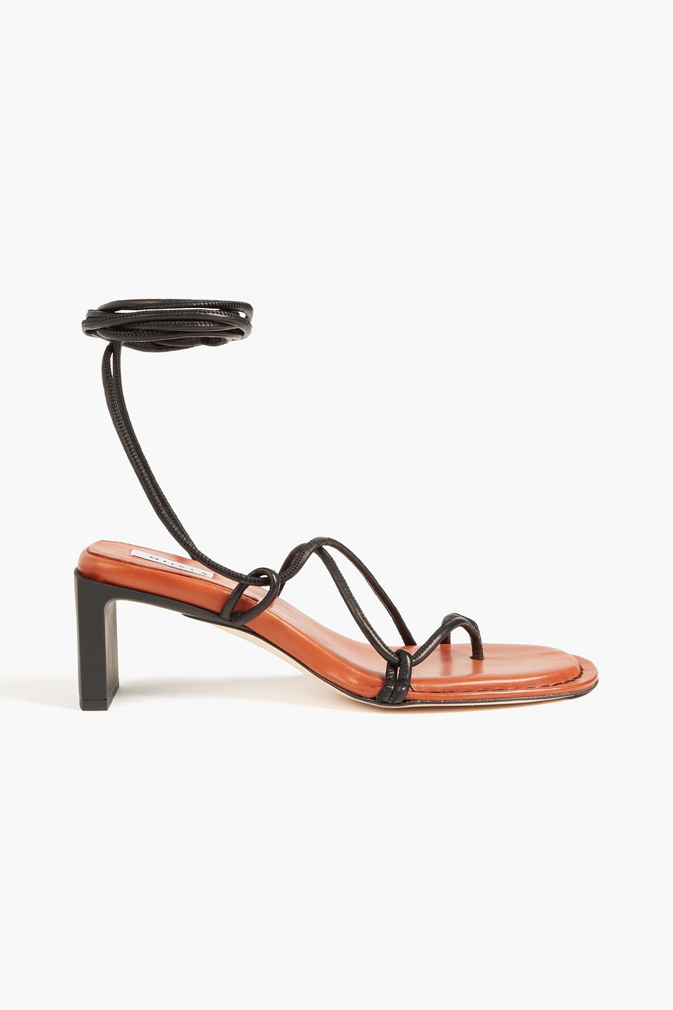 Miista Rounded Toe Leather Sandals In Black