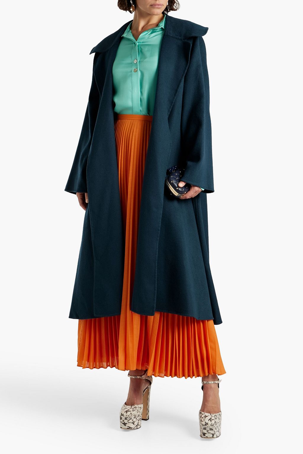 OSCAR DE LA RENTA Mantel aus Filz aus einer Kamelhaar-Wollmischung