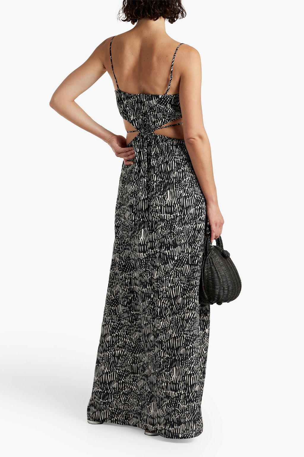 SIMKHAI Amora cutout printed crepe maxi dress