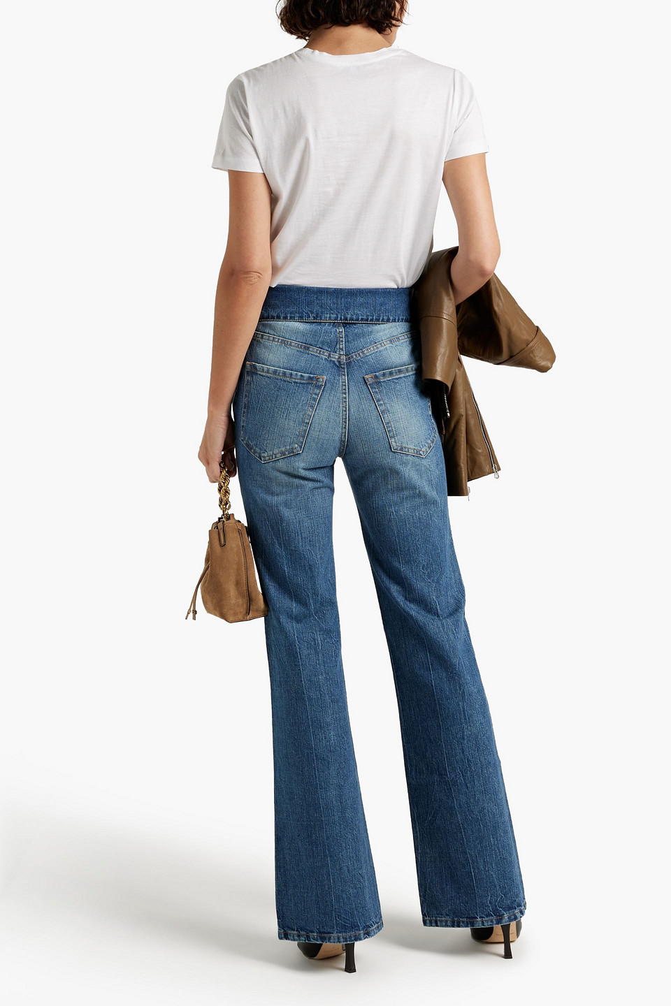 Shop Ser.o.ya Valerie High-rise Wide-leg Jeans In Mid Denim