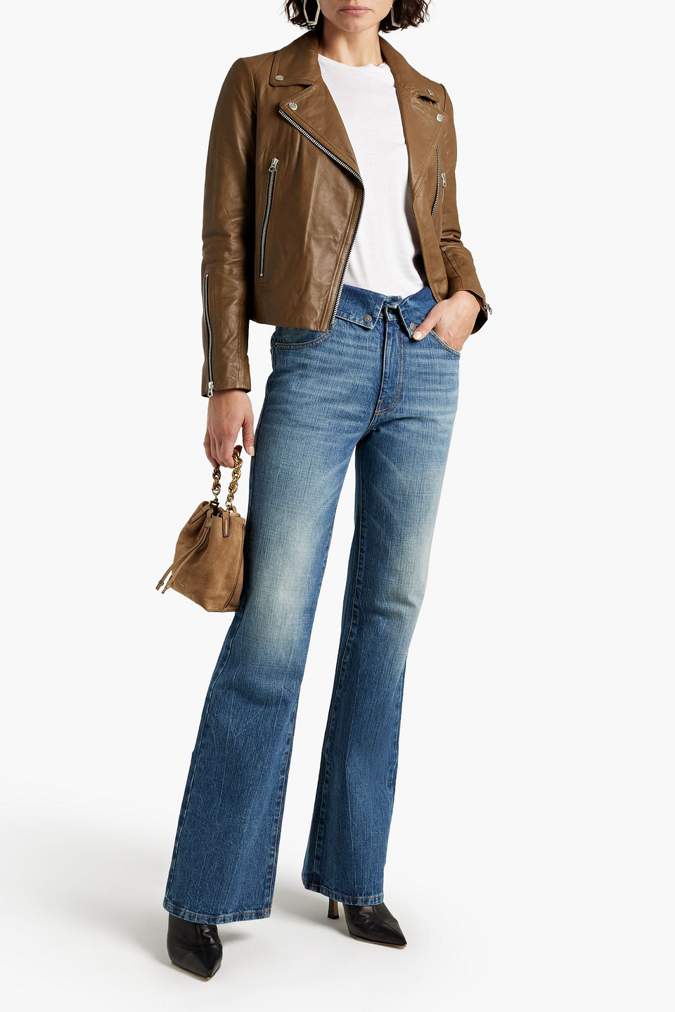 Shop Ser.o.ya Valerie High-rise Wide-leg Jeans In Mid Denim