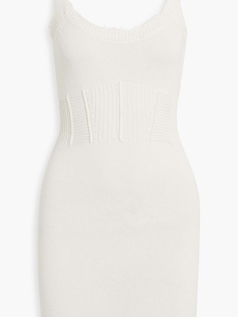 isla distressed ribbed cotton mini dress
