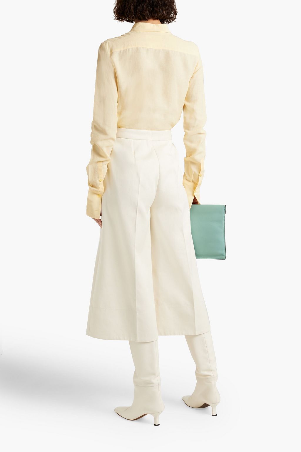 JIL SANDER Frayed slub woven shirt