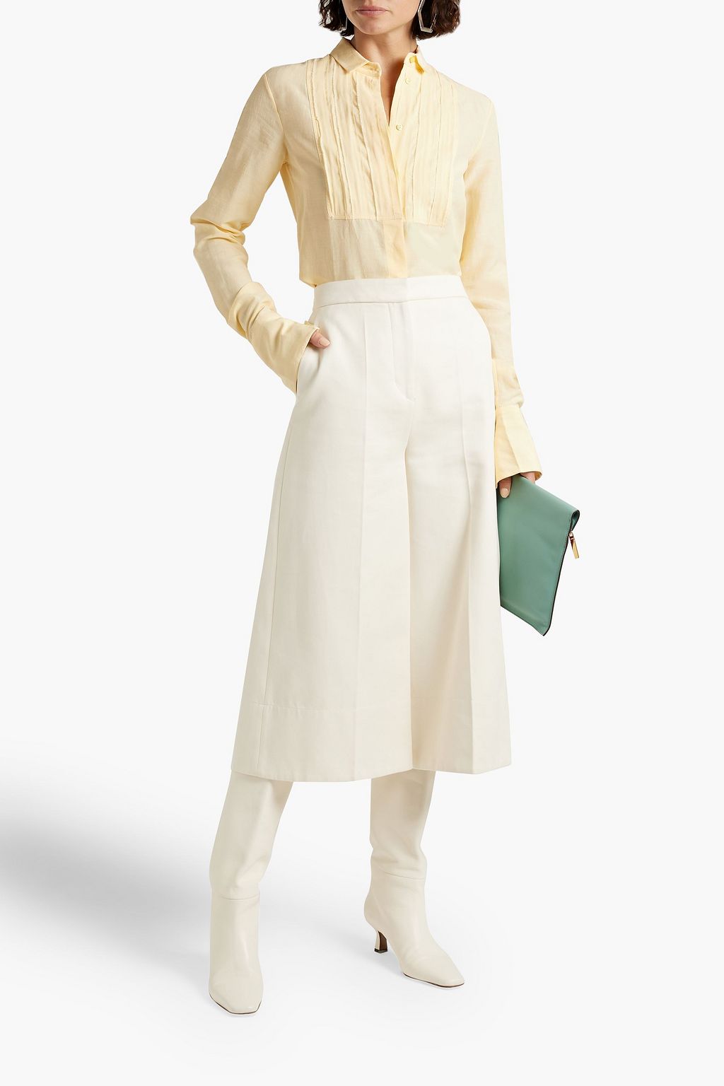 JIL SANDER Frayed slub woven shirt