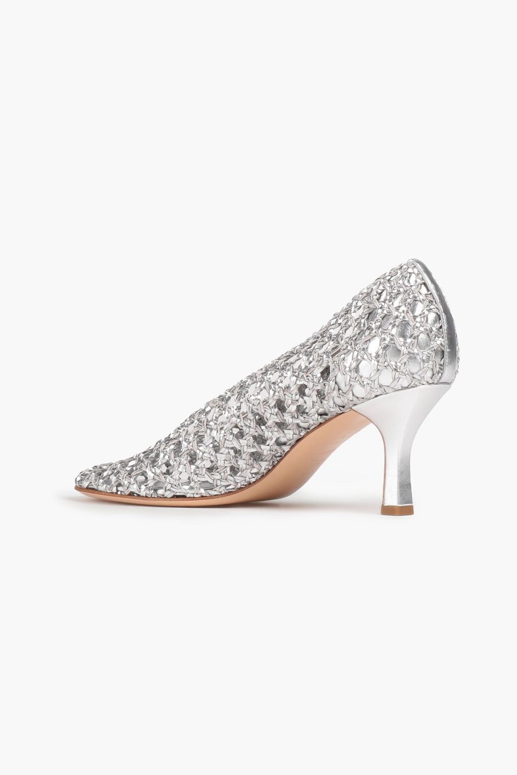 CASADEI Versilia woven metallic leather pumps