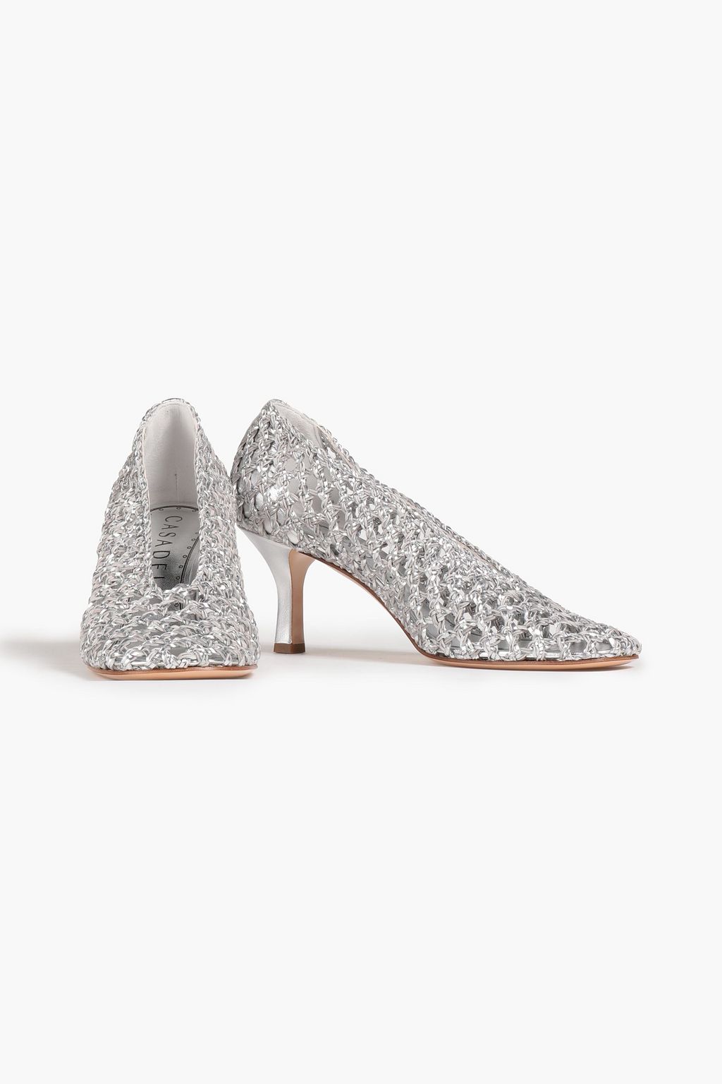CASADEI Versilia woven metallic leather pumps