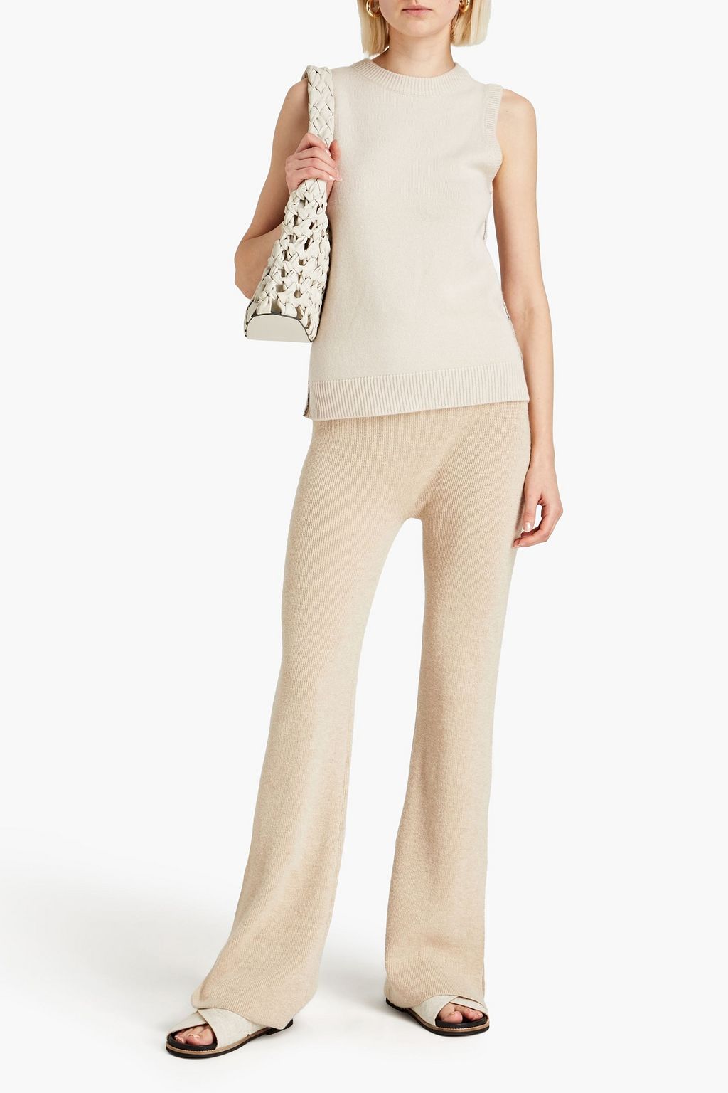 N.PEAL Bead-embellished cashmere vest
