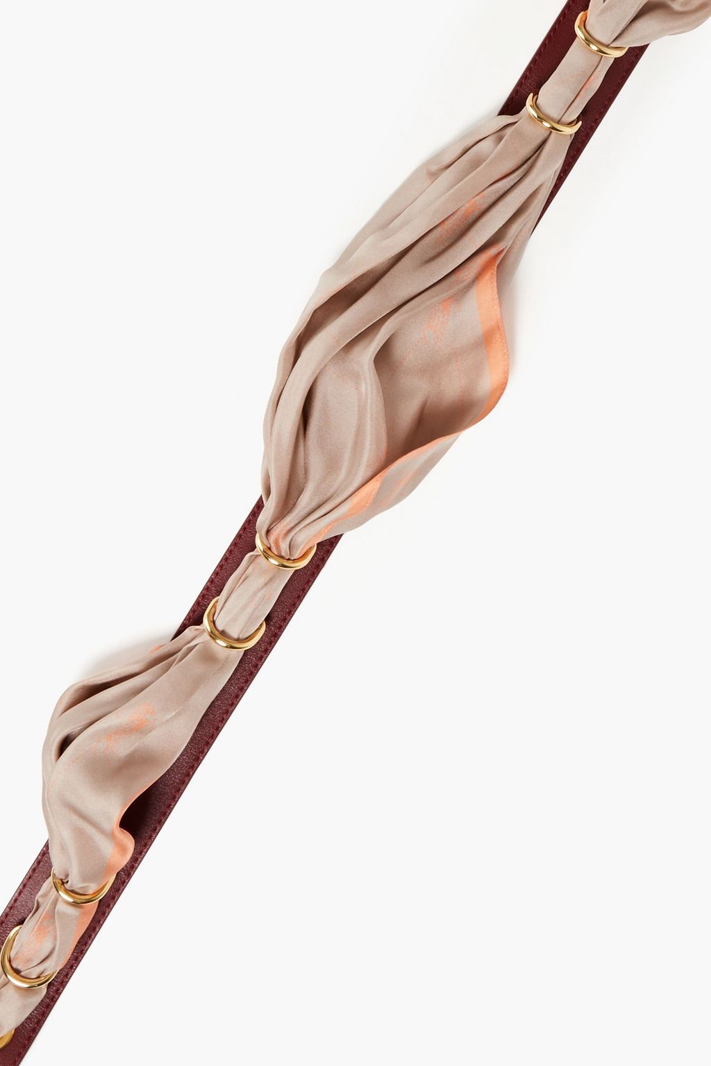 CHLOÉ Printed silk-twill and leather bag strap