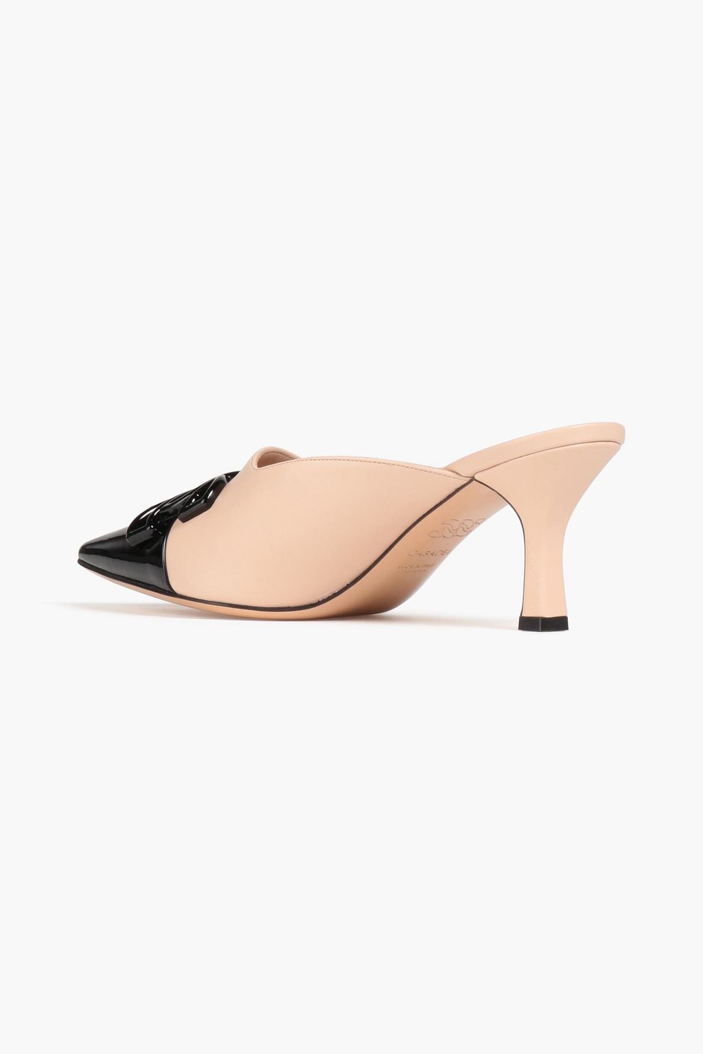 CASADEI Tiffany two-tone patent and pebbled-leather mules