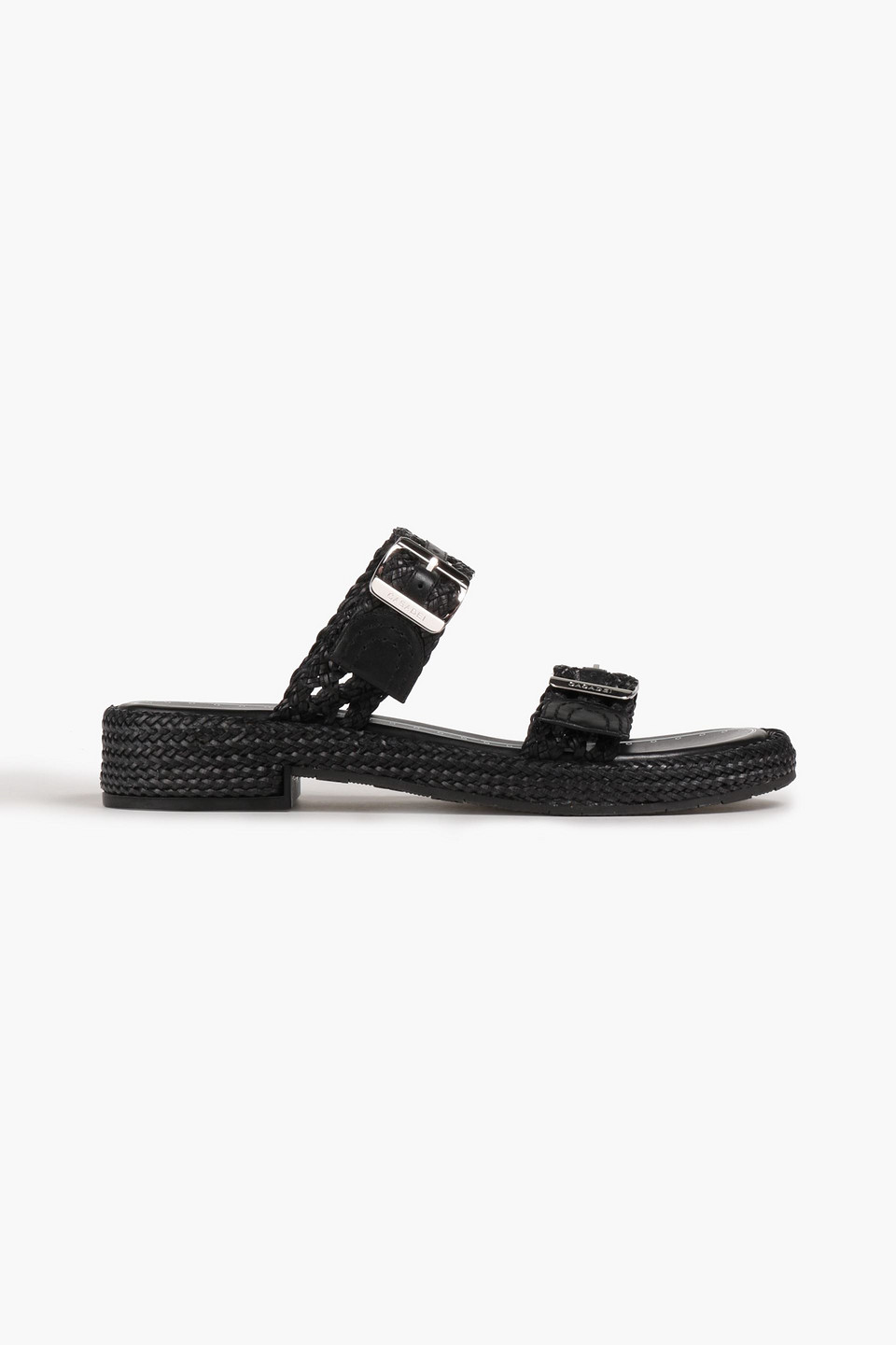 Casadei Versilia Woven Leather Sandals In Black