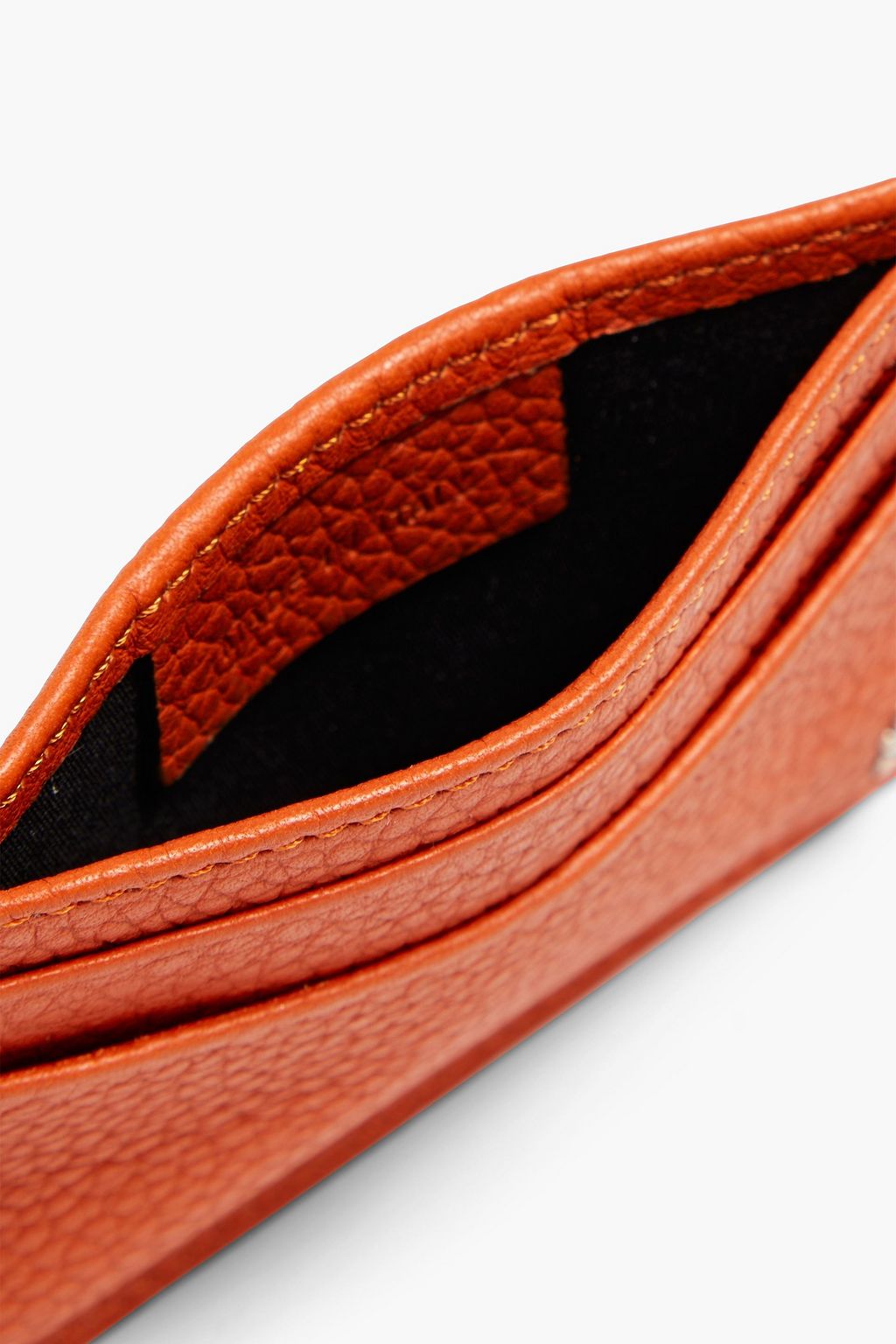 SERAPIAN Pebbled-leather cardholder