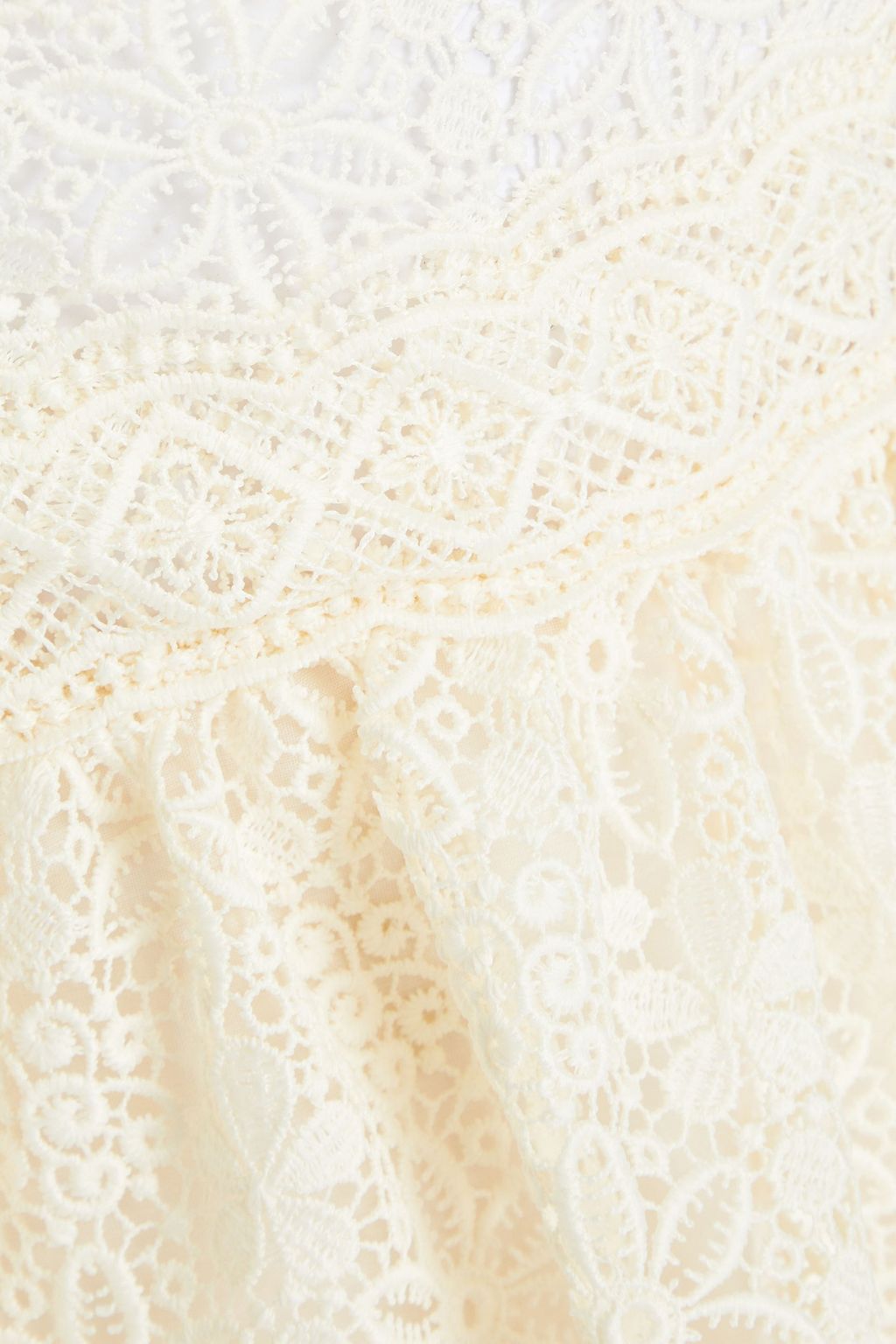 CHARO RUIZ IBIZA Gathered crocheted lace mini dress