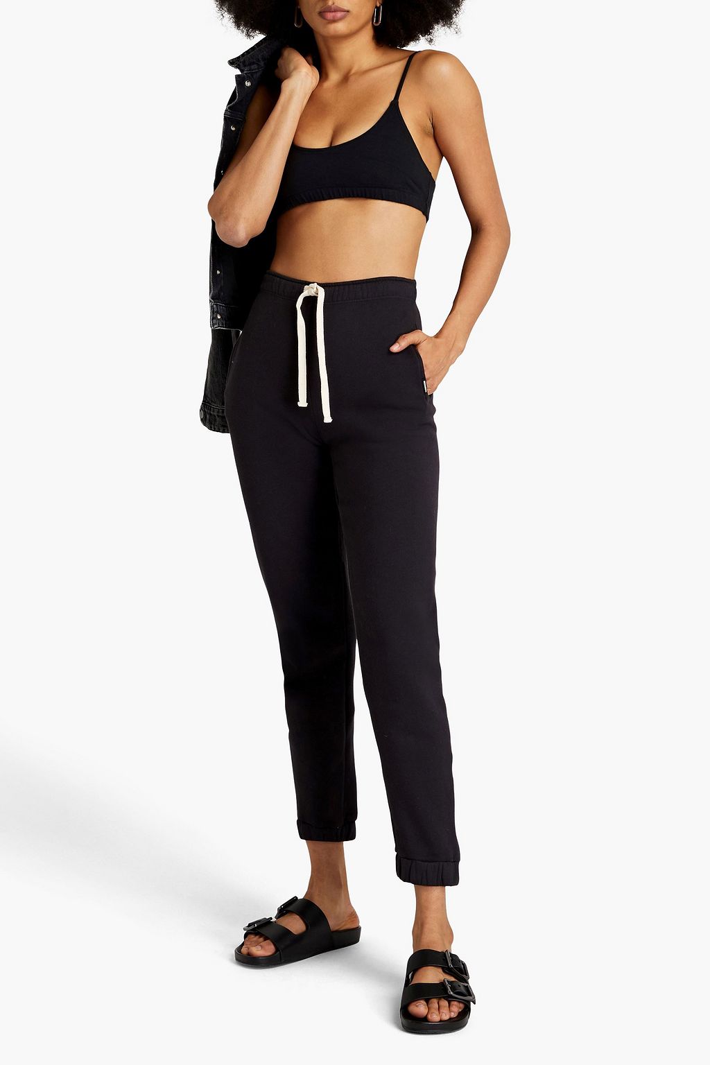 GOOD AMERICAN Stretchcotton jersey bra top THE