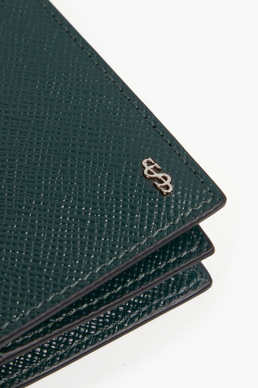SERAPIAN Textured-leather cardholder