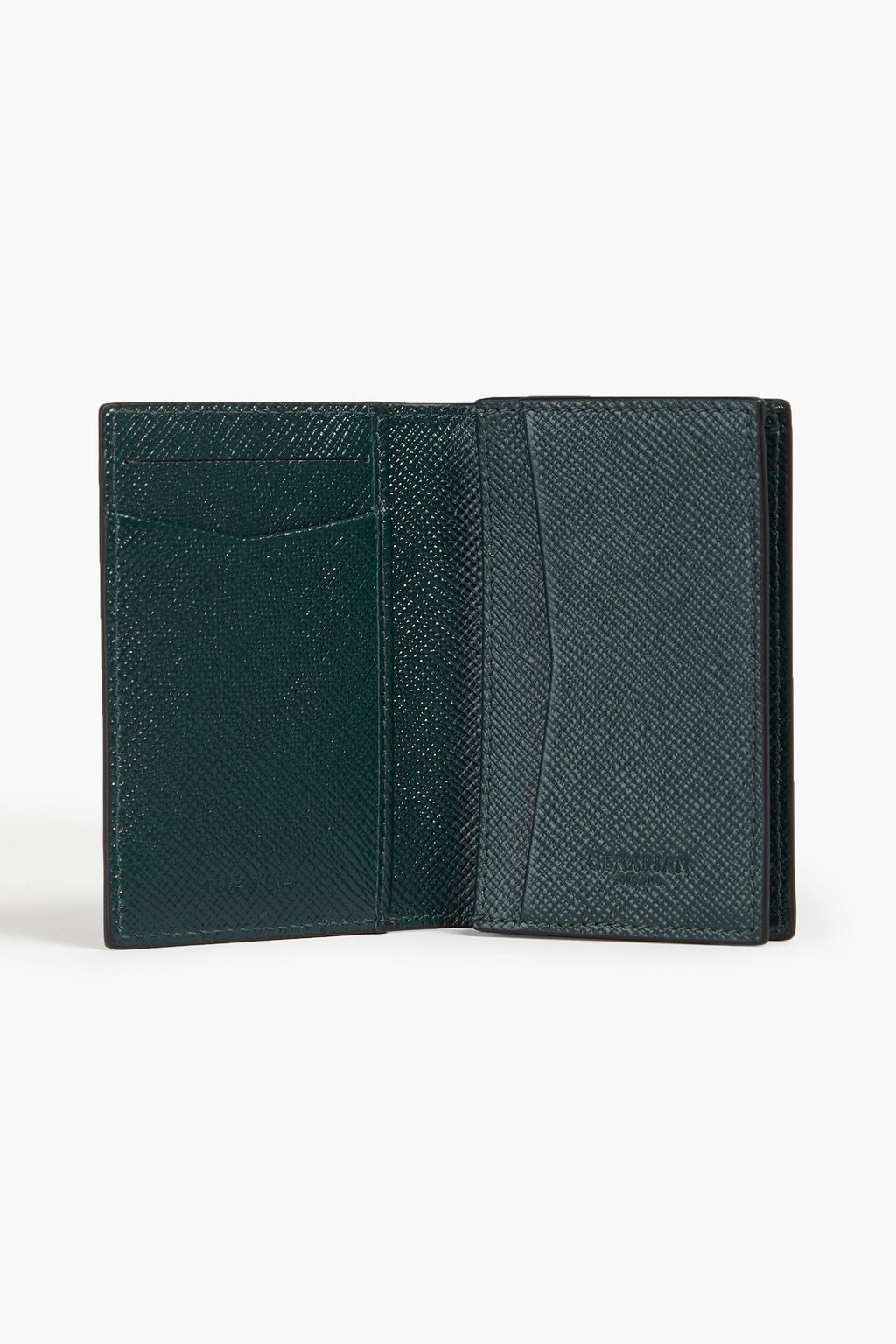 SERAPIAN Textured-leather cardholder