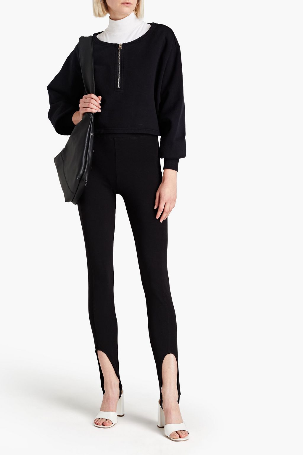 GOOD AMERICAN Cropped Sweatshirt aus Baumwollfleece