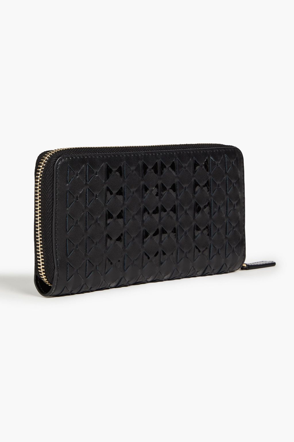 SERAPIAN Mosiaco woven leather and snakeskin wallet
