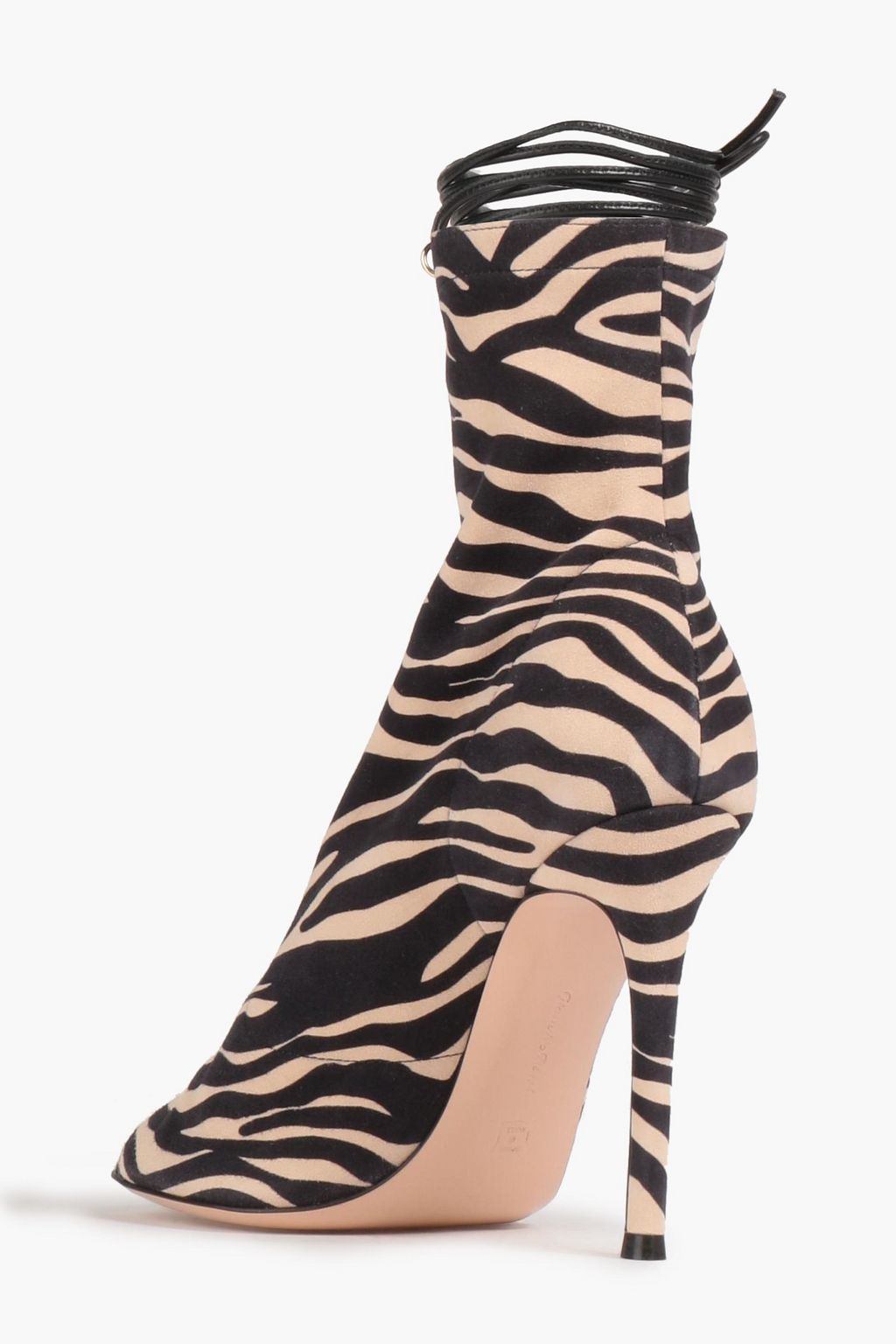 GIANVITO ROSSI Lace-up zebra-print suede ankle boots