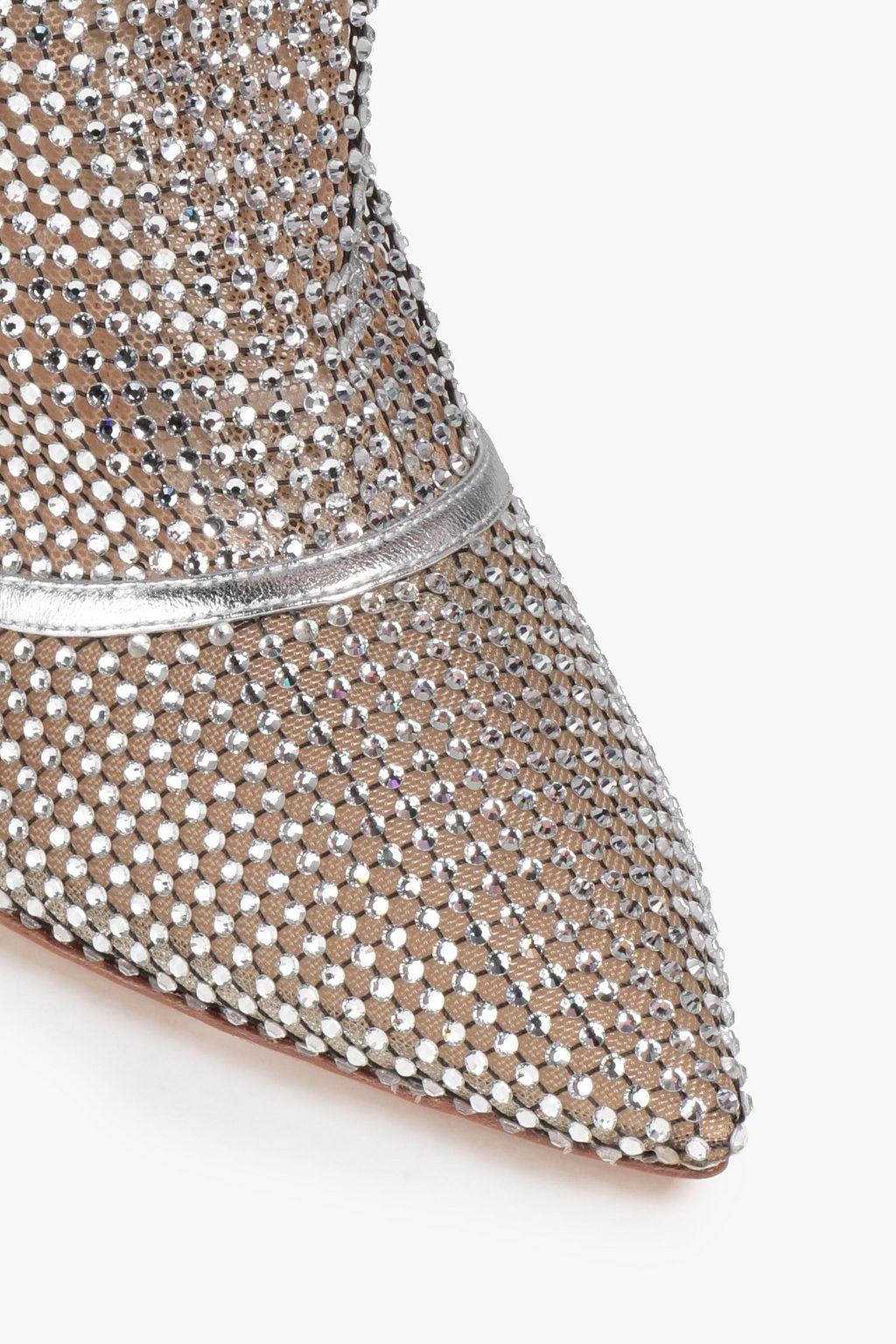 GIANVITO ROSSI Adore metallic leather and stretch-mesh ankle boots