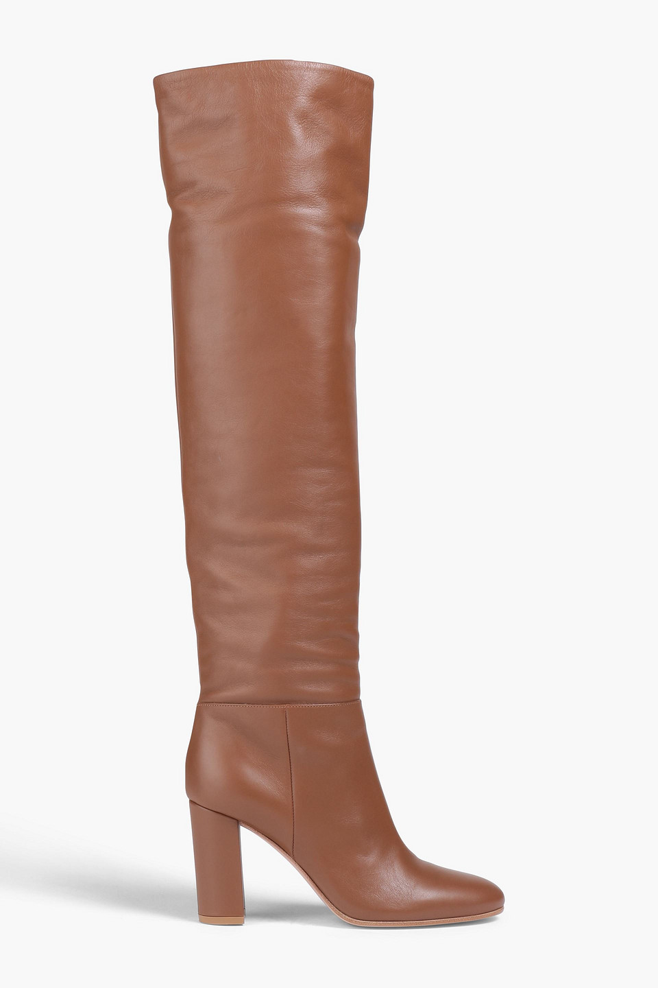 Gianvito Rossi Leather Knee Boots In Tan