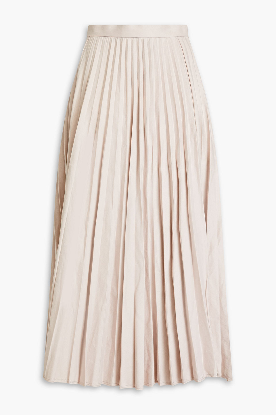 Joseph Siddons Pleated Linen-blend Midi Skirt In Blush