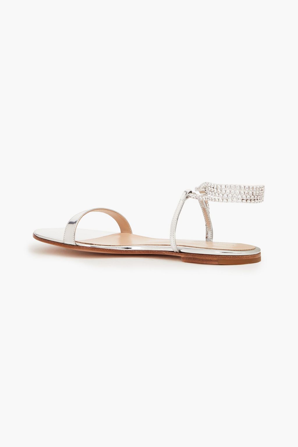 GIANVITO ROSSI Embellished mirrored-leather sandals