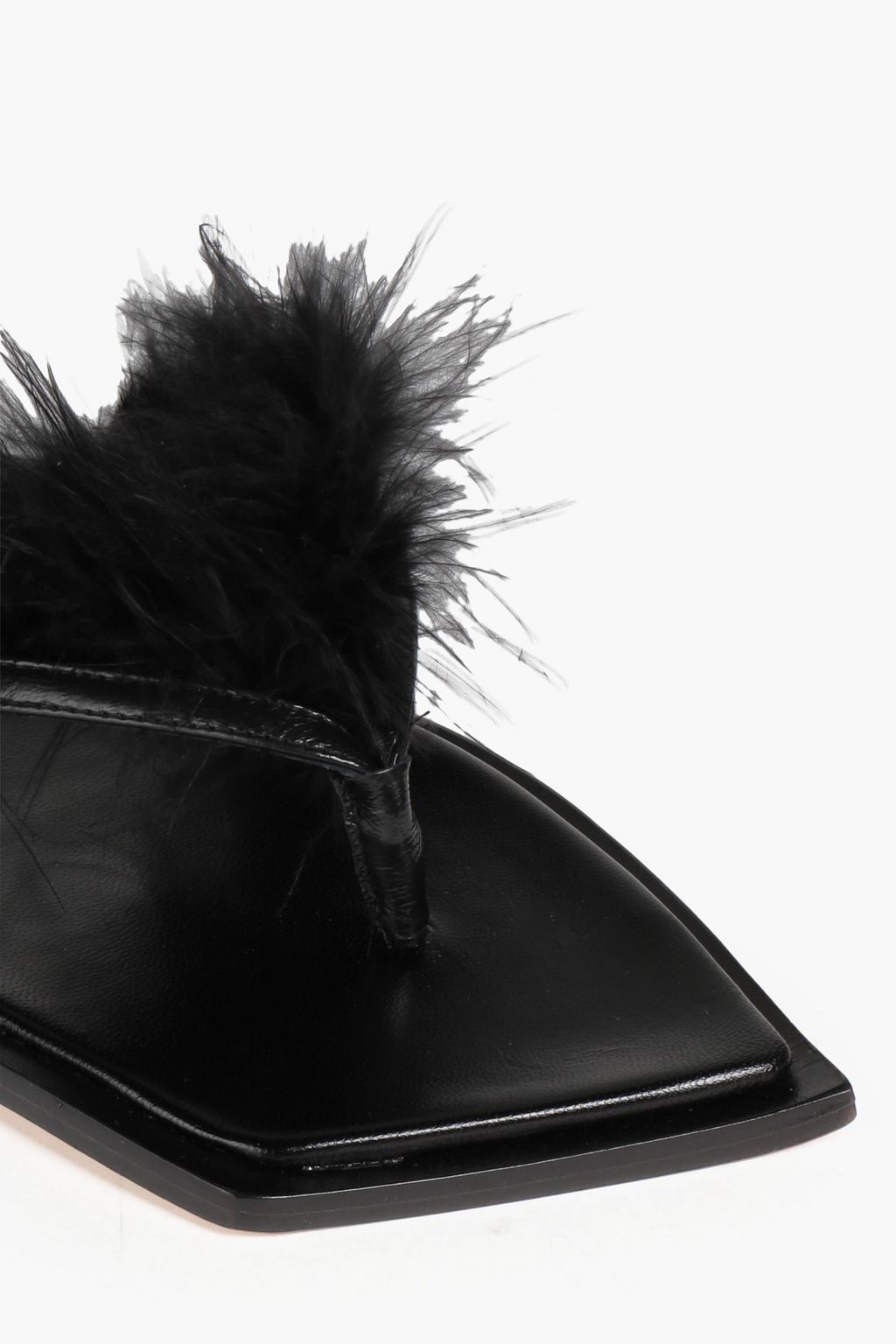 REJINA PYO Rochelle Sandalen aus Leder mit Federn
