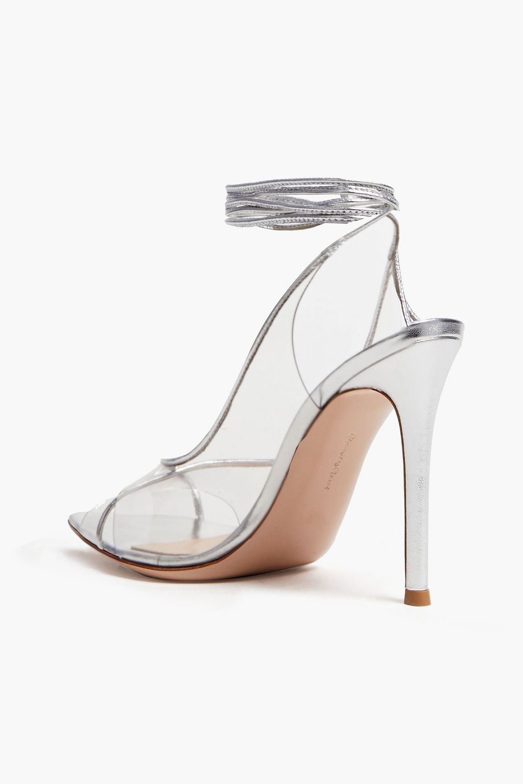 GIANVITO ROSSI Denise 메탈릭 가죽 트리밍 PVC 샌들