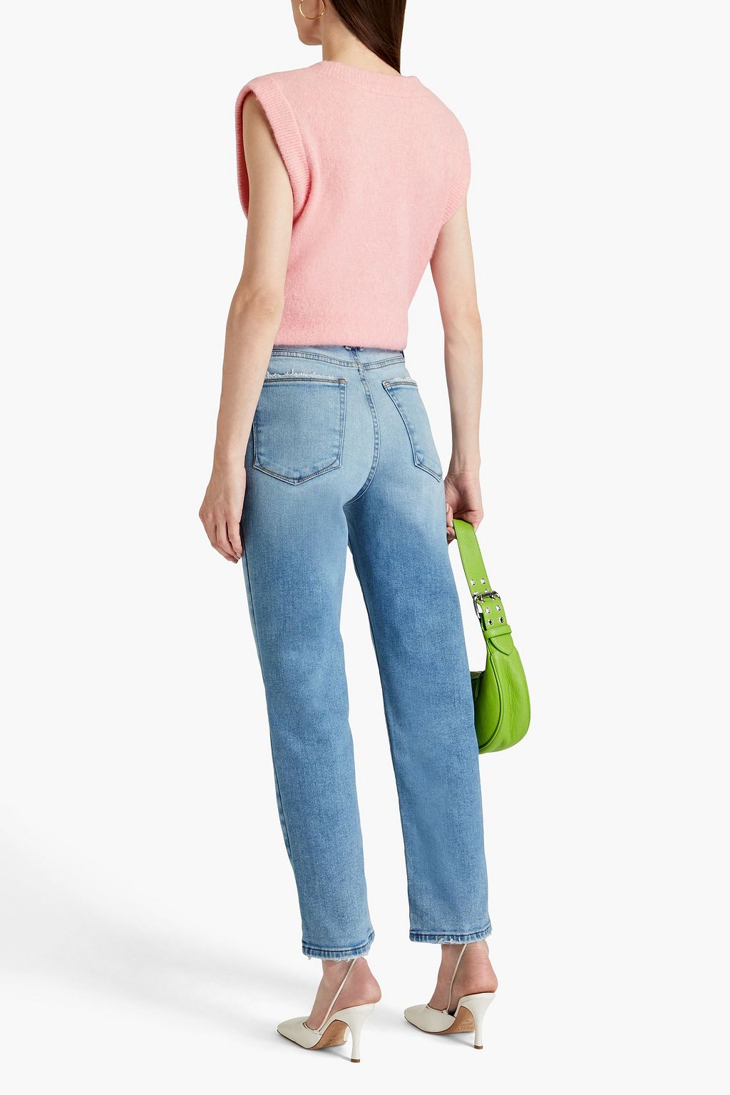 GOOD AMERICAN Mid-rise straight-leg jeans