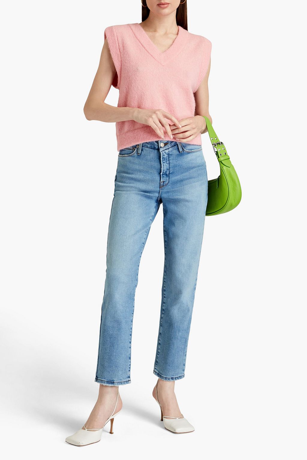GOOD AMERICAN Mid-rise straight-leg jeans