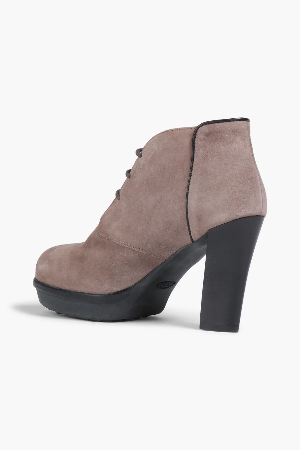 TOD'S Lace-up suede platform ankle boots
