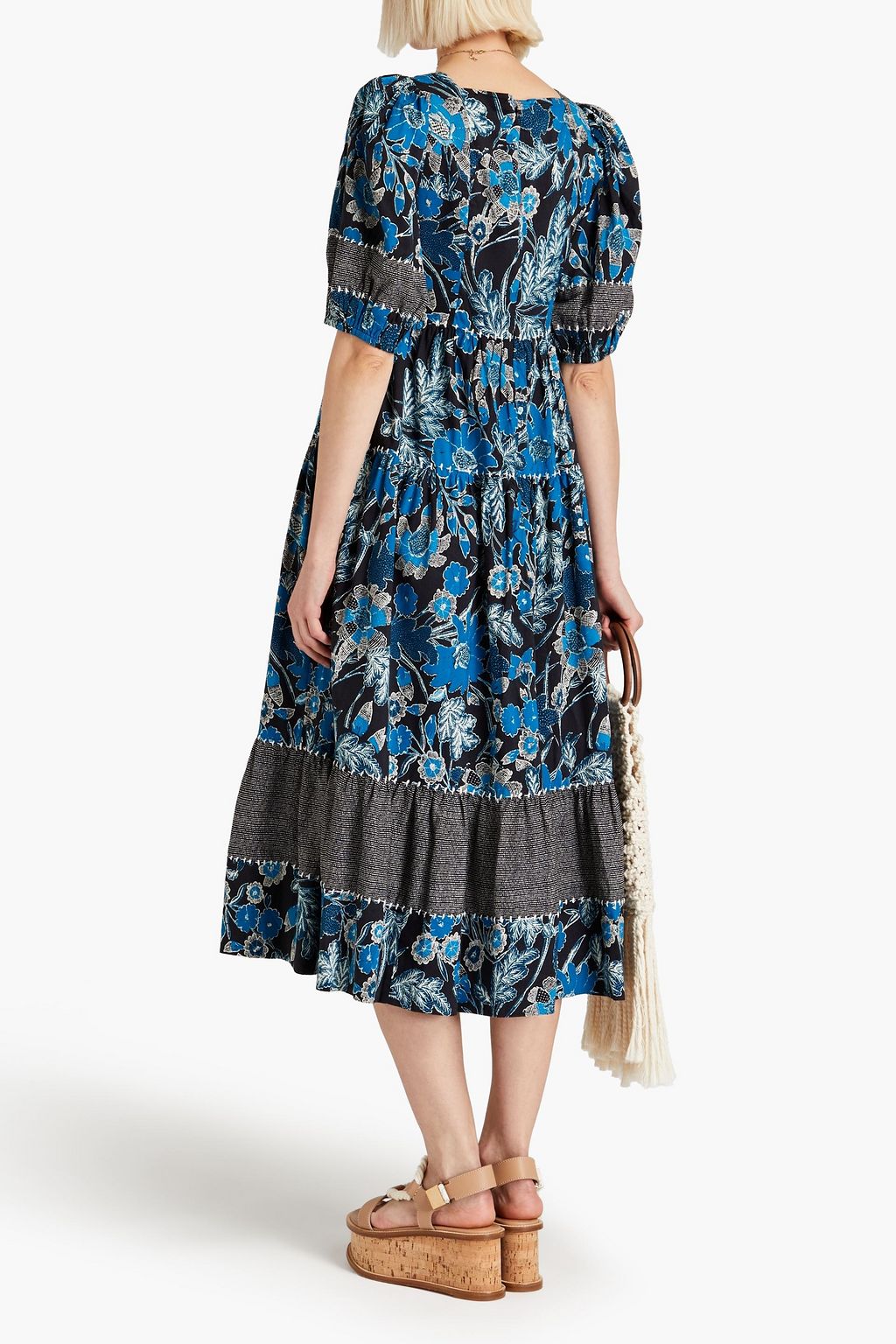 ULLA JOHNSON Nora gathered floral-print cotton-blend midi dress | THE ...