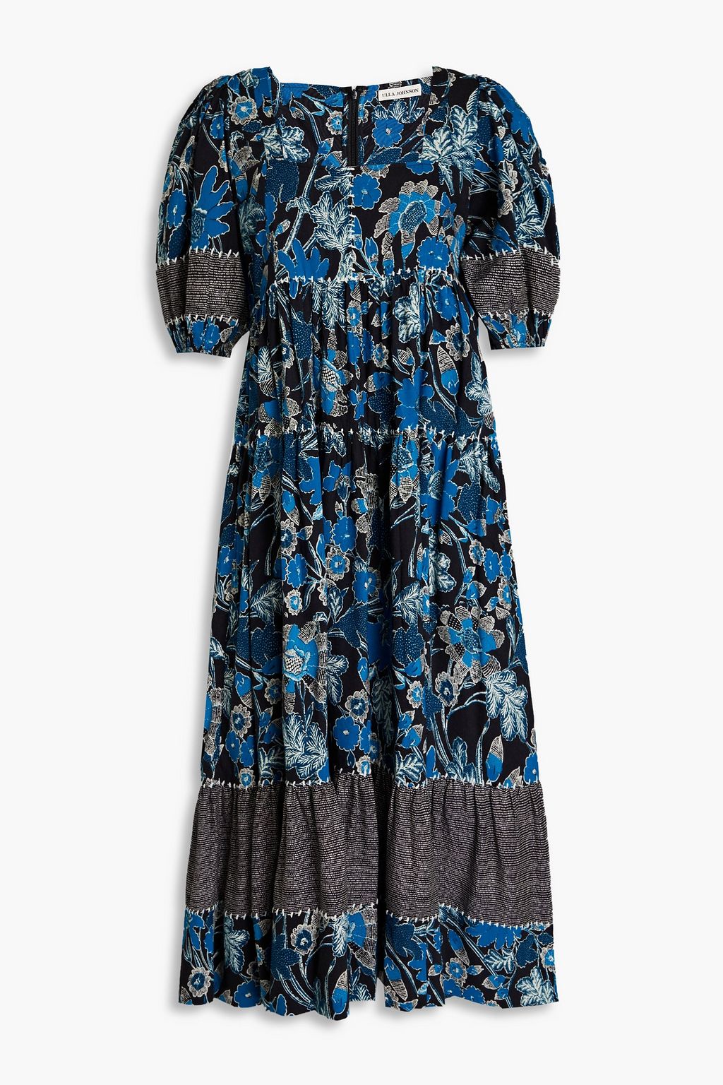 ULLA JOHNSON Nora gathered floral-print cotton-blend midi dress | THE ...