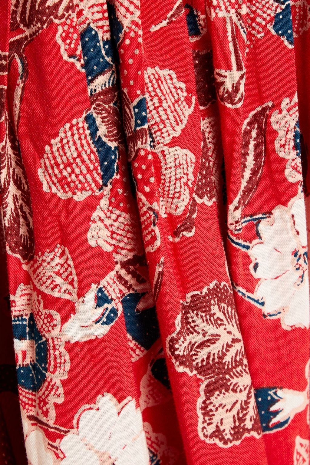 ULLA JOHNSON Lottie pleated floral-print cotton-blend midi dress
