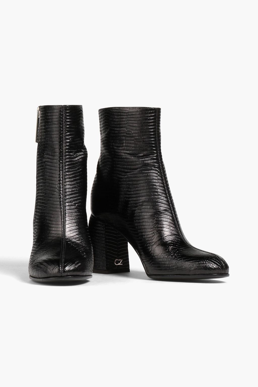 GIUSEPPE ZANOTTI Lizard-effect leather ankle boots