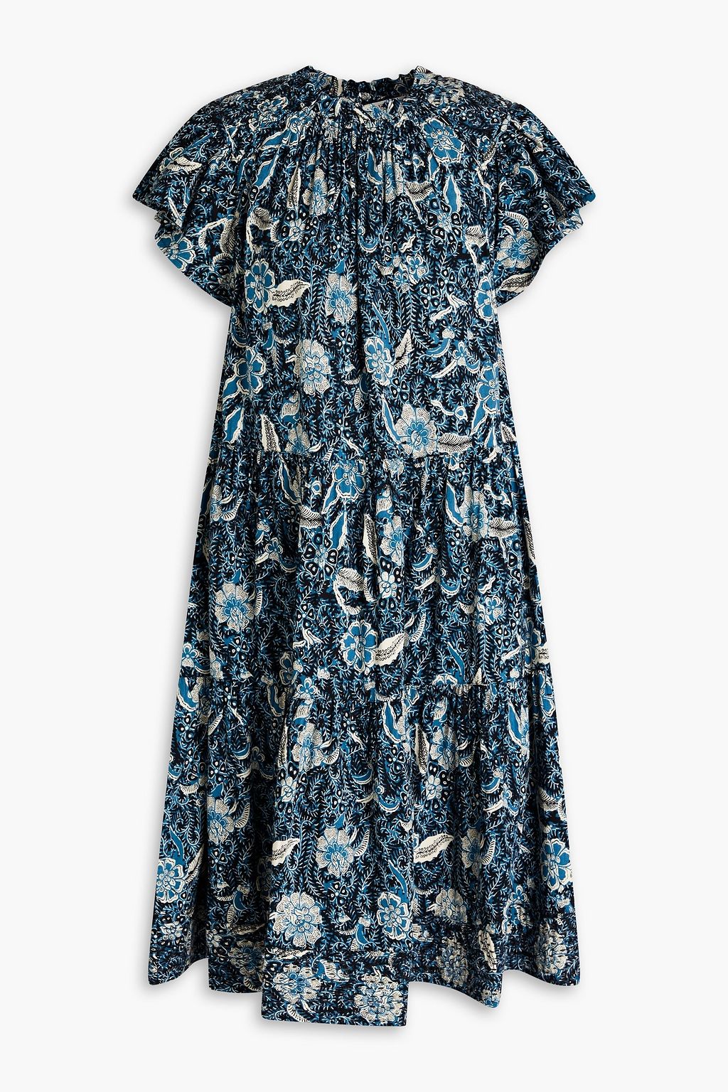 ULLA JOHNSON Kasim gathered floral-print cotton-blend dress | THE OUTNET