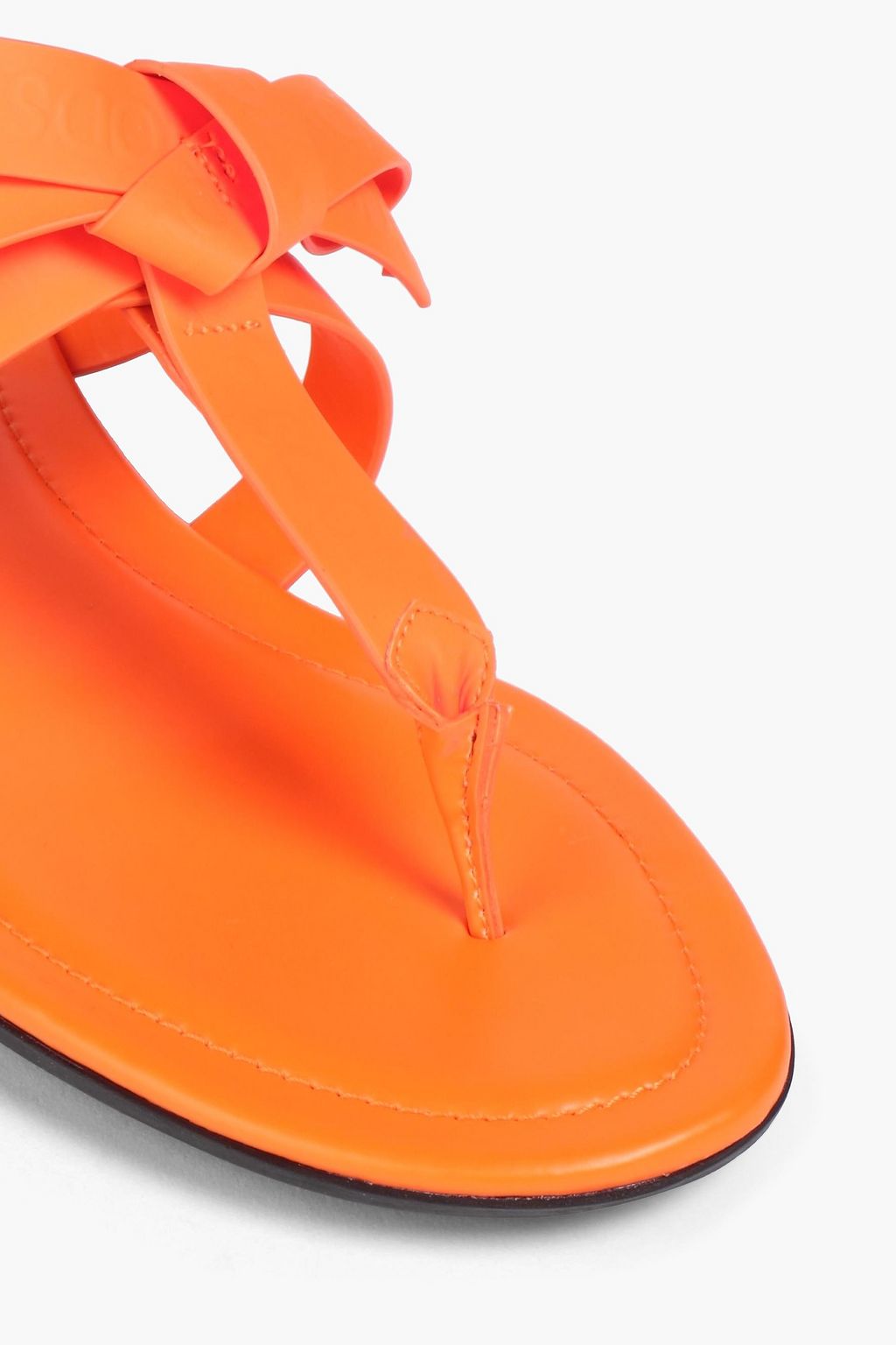 TOD'S 보우 장식 네온 가죽 샌들