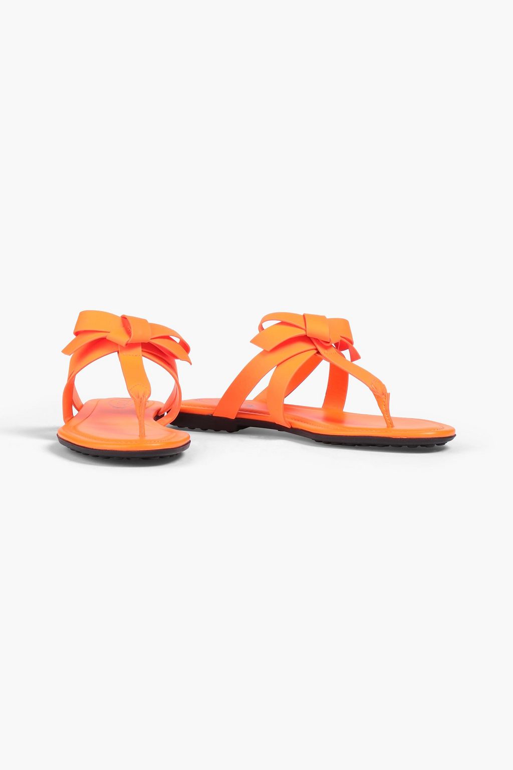 TOD'S 보우 장식 네온 가죽 샌들