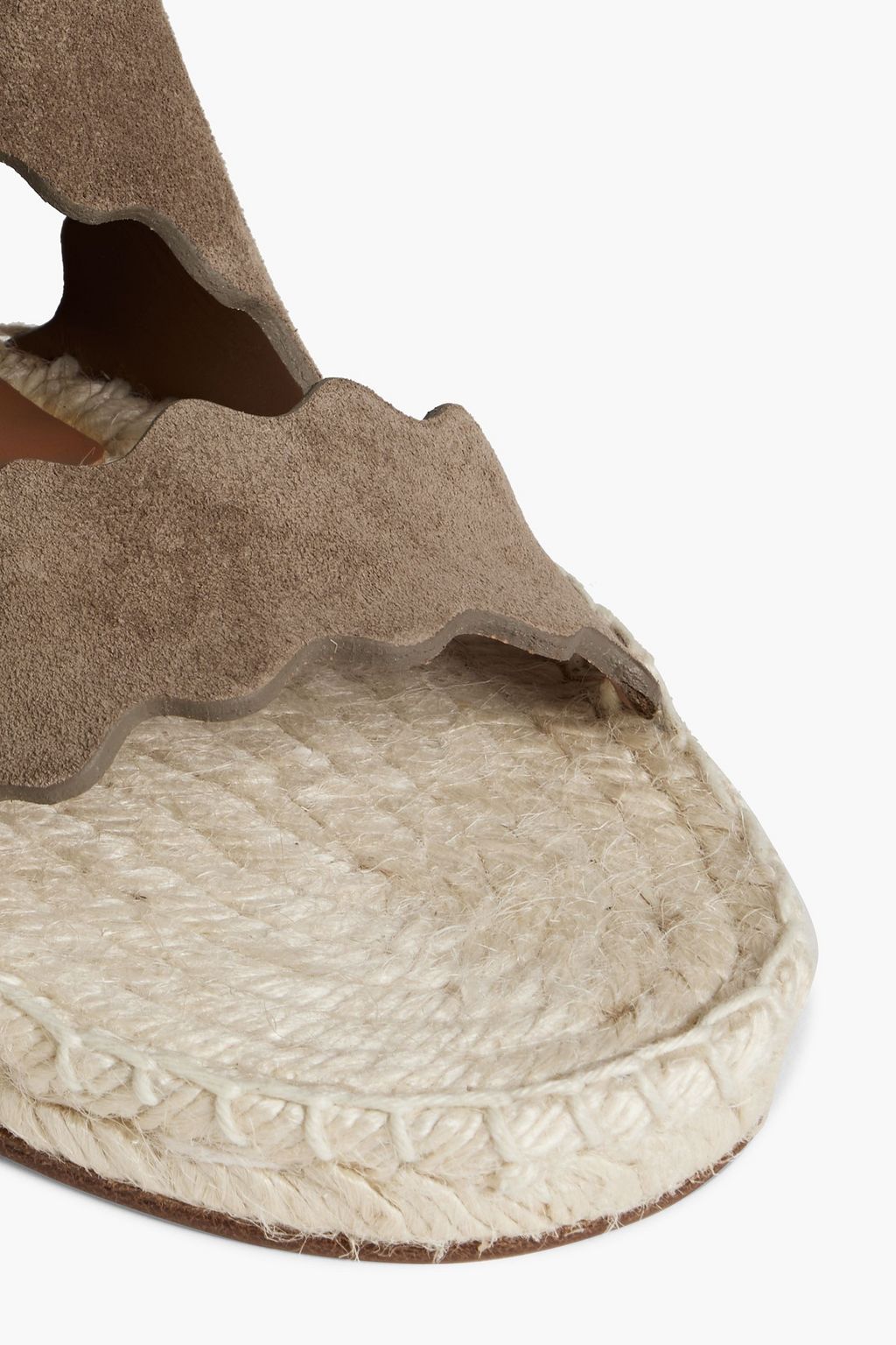 CHLOÉ Lauren scalloped suede espadrille sandals