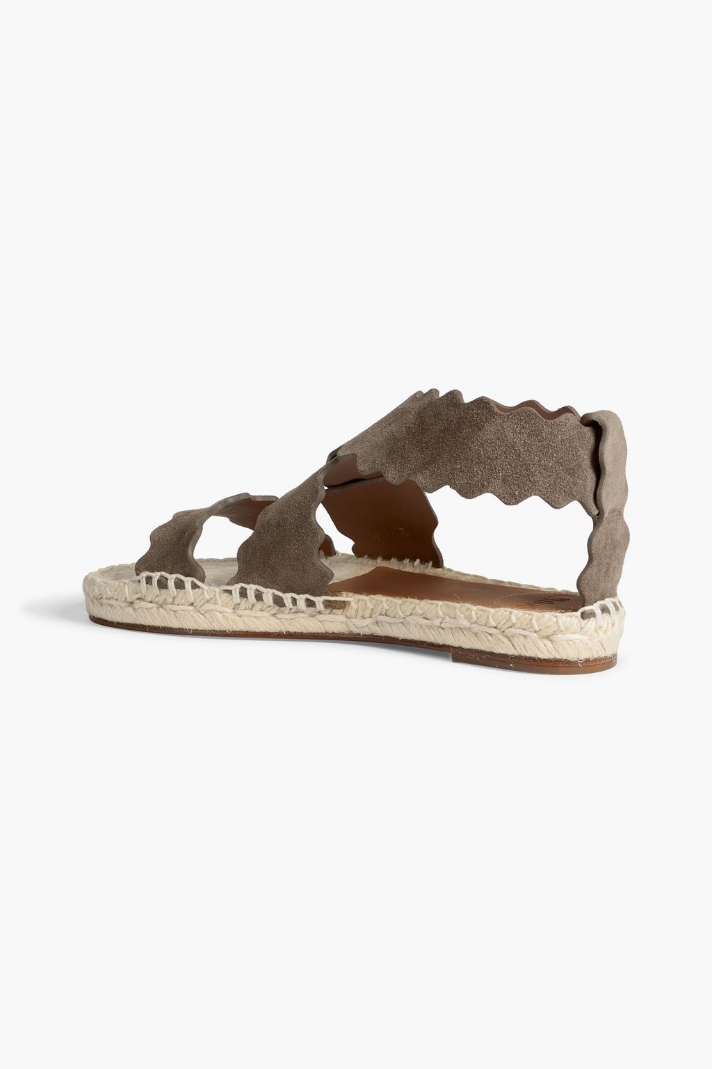 CHLOÉ Lauren scalloped suede espadrille sandals
