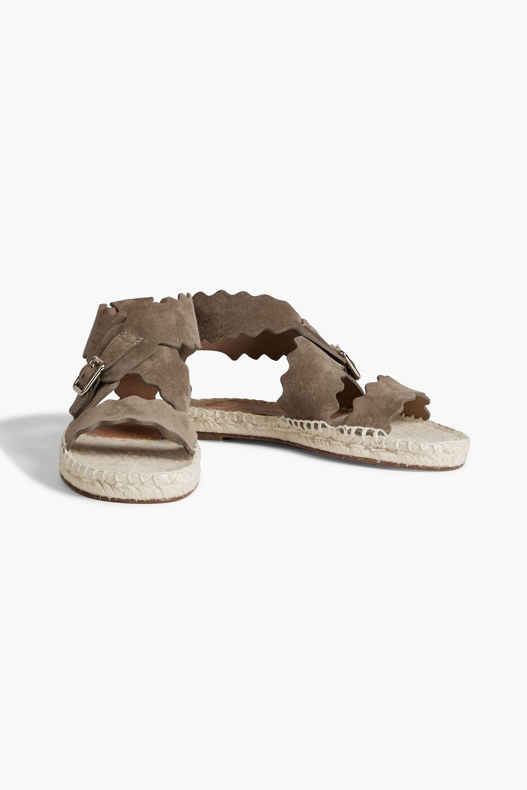 CHLOÉ Lauren scalloped suede espadrille sandals