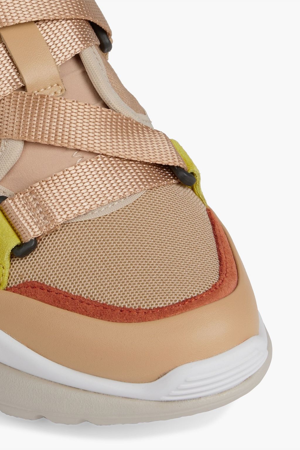 CHLOÉ Leather, suede and mesh sneakers
